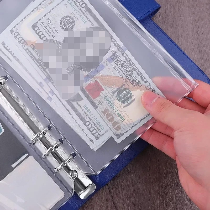 Portfolio Folder Zip - Enveloppes d'argent de poche en PVC,
