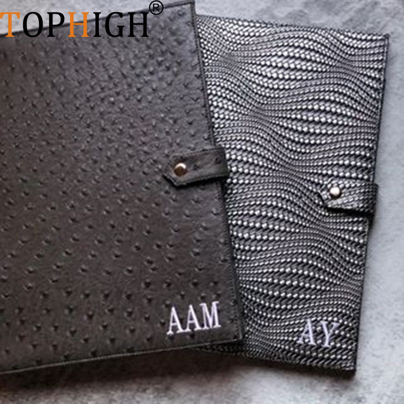 Portfolio Folder Zip - TOPHIGH nouvellement bureau femmes Crocodile autruche