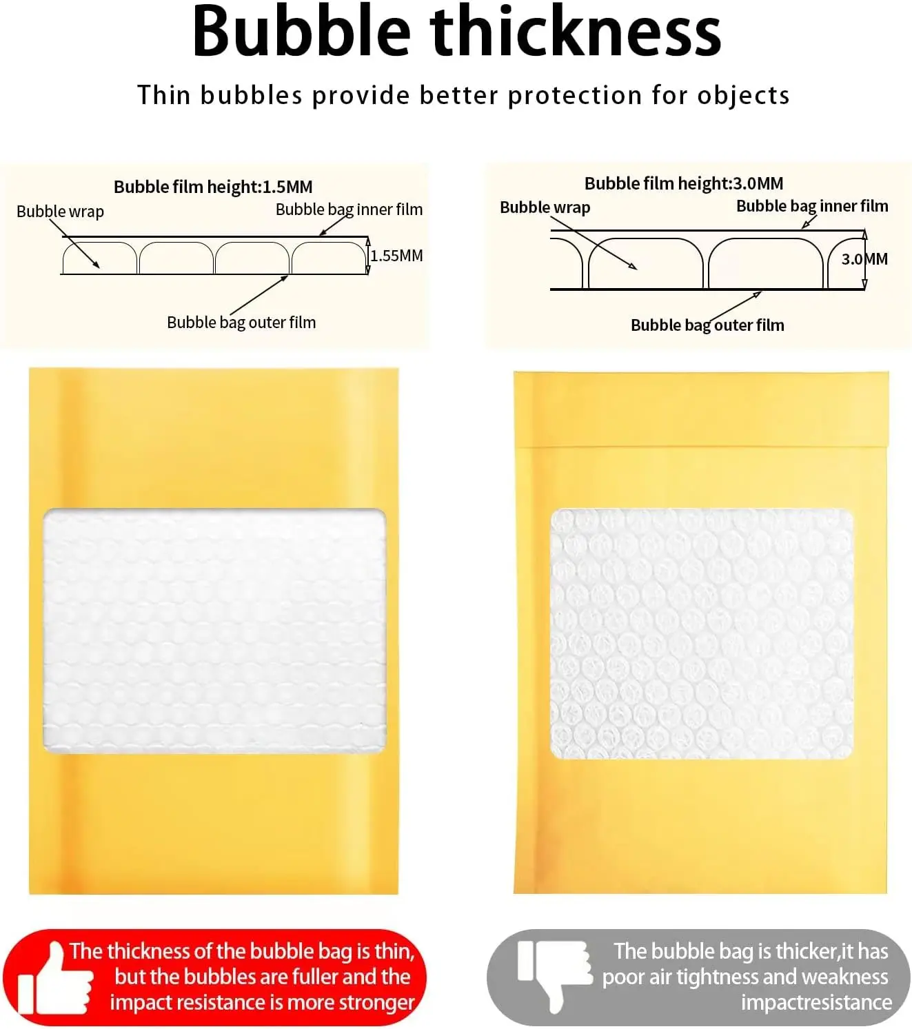 100 pièces enveloppe à bulles  - Letter Envelope Kraft avis et prix